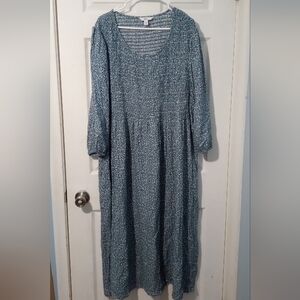 Croft & Barrow Blue Patterned Maxi Dress